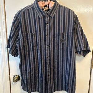 Harley-Davidson Navy and Gray Striped Shirt